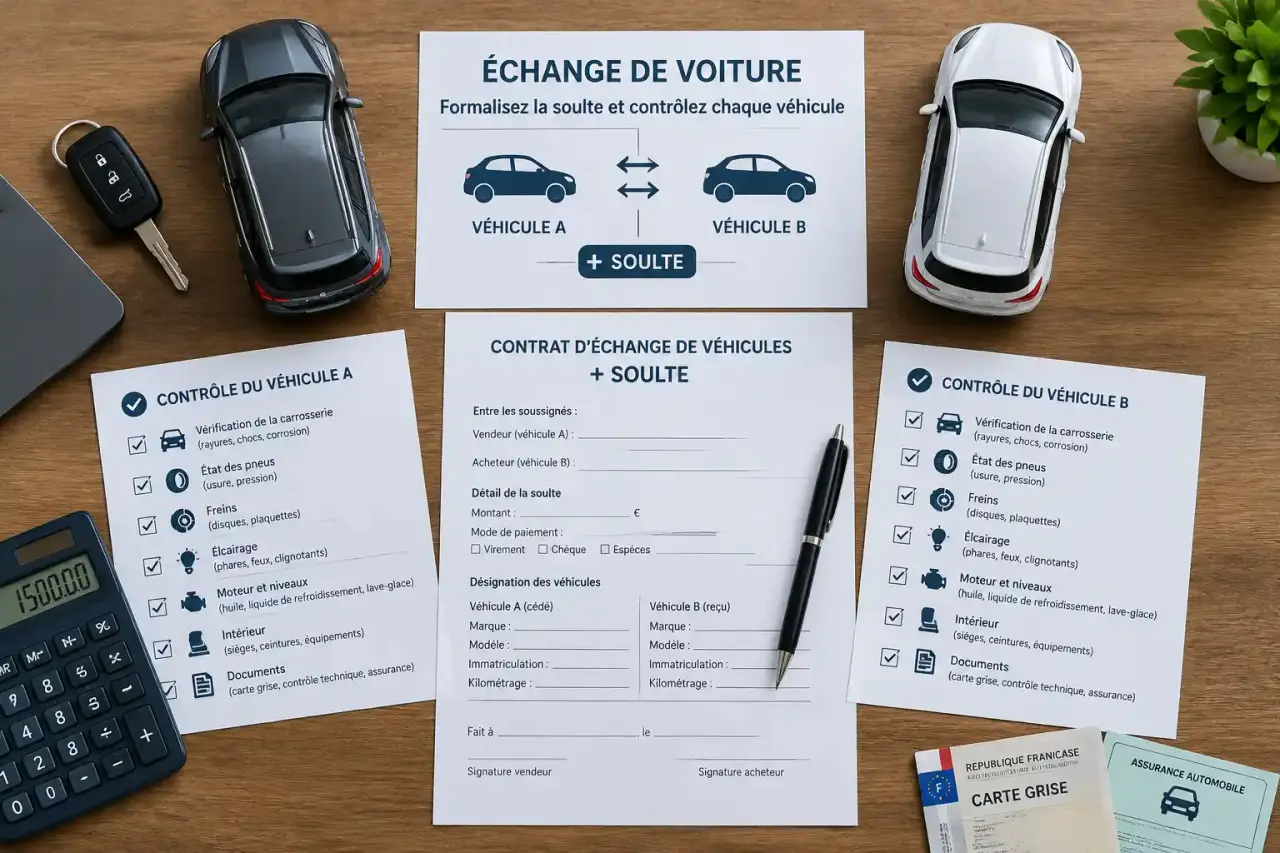Échange de voiture : formalisez la soulte et contrôlez chaque véhicule