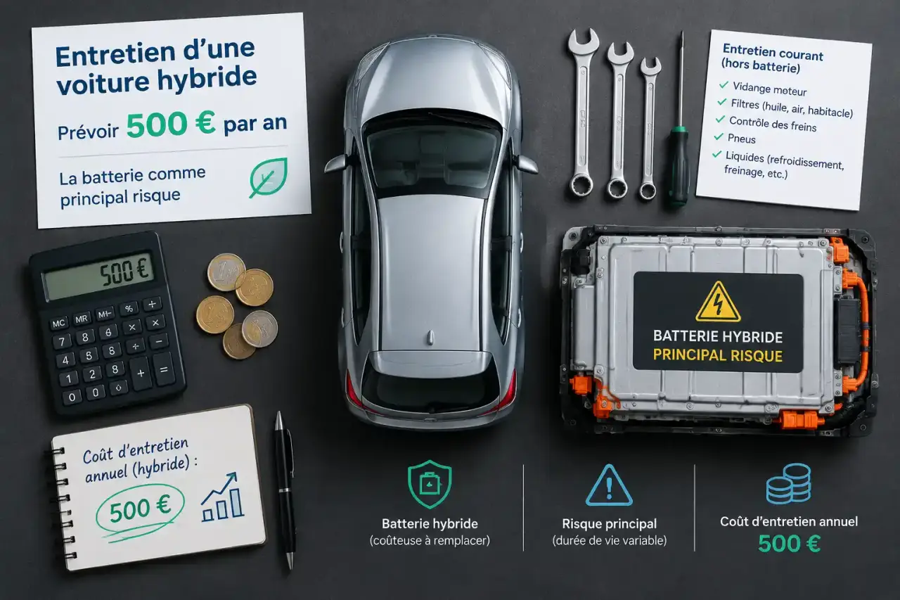 Entretien d’une voiture hybride : prévoyez 500 € par an, avec la batterie comme principal risque